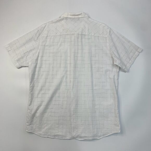 Travis Mathew Shirt Mens XXL White Windowpane Square Lightweight Cotton Button - Picture 7 of 10
